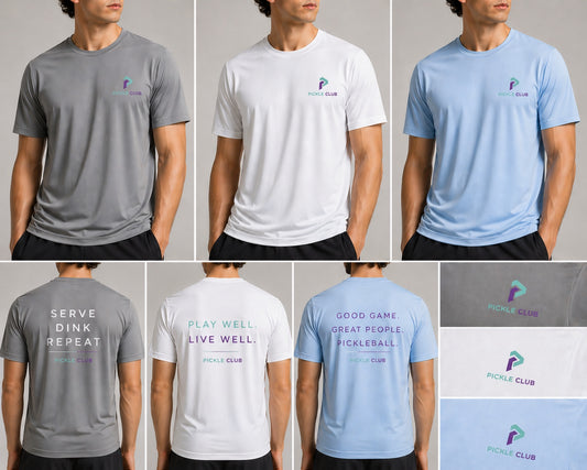 Pickle Club Men’s Performance T-Shirt colourways